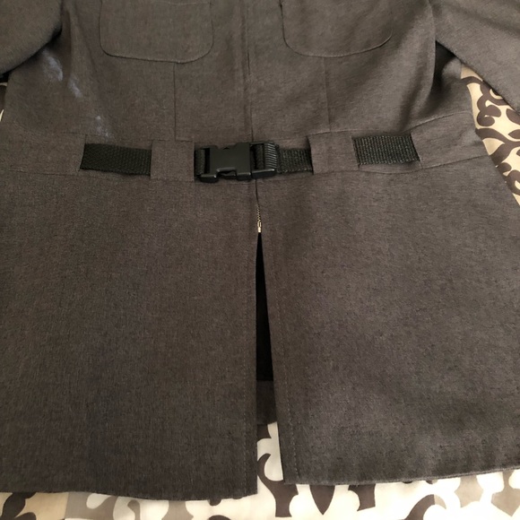 Gray Belted Blazer Jacket - Picture 5 of 8